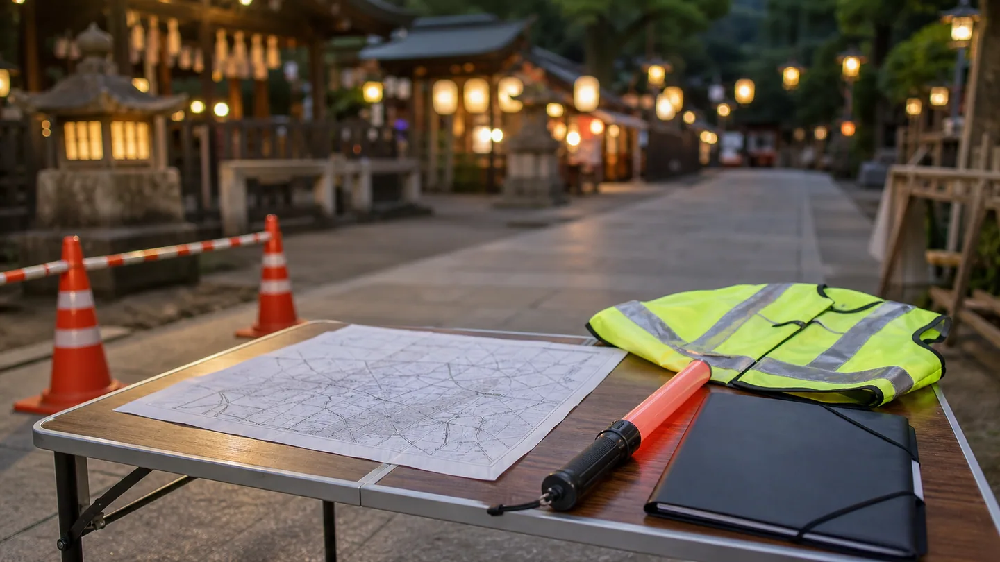 記事内容をもとに生成したイメージ：祭礼の道路使用許可 磐田署窓口と手数料2,400円