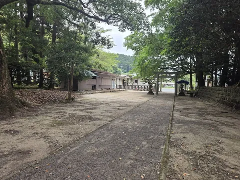 鳥居側から社殿へ続く参道。