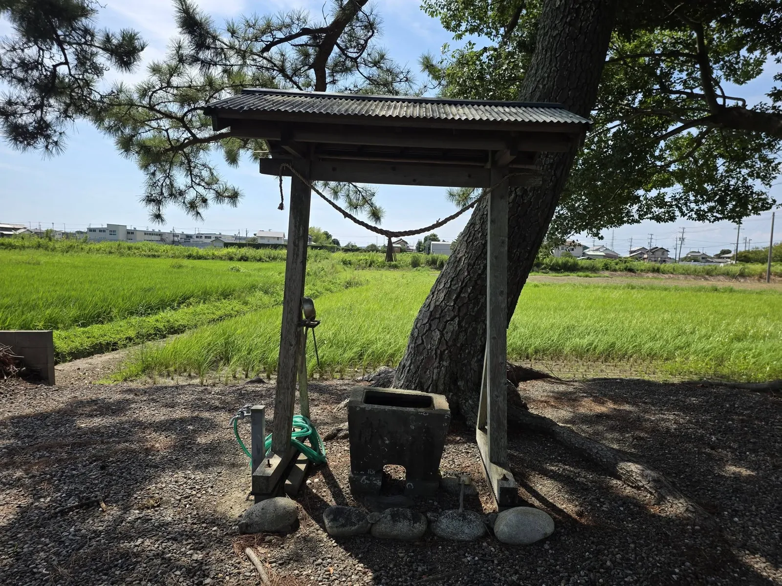 境内の手水舎と手水鉢。